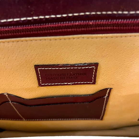 Gianfranco Novi Firenze Burgundy/Red Brown Leather Briefcase Made In Italy As Is - Picture 8 of 16